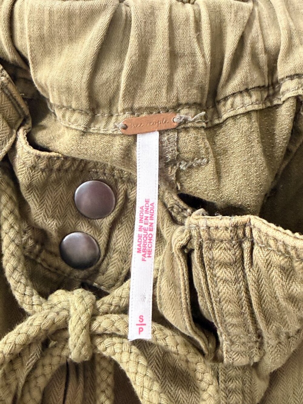 Free People Tahiti Cargo Pants in Olive Green Size Small - Picture 6 of 10